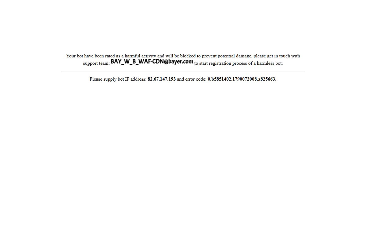 Page d’accueil du site officiel de Bayer