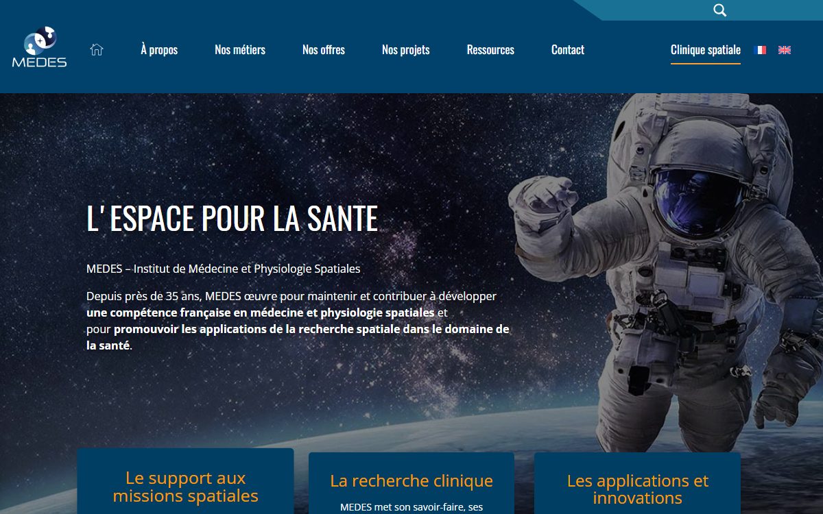 Page d’accueil du site officiel de MEDES